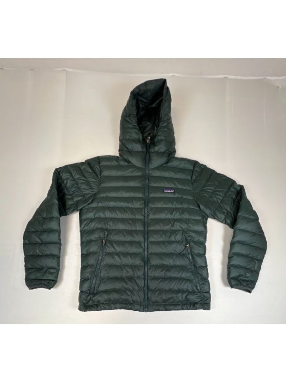 Patagonia 84701 Down Sweater Hoody Jacket Mens Medium Green 800 Fill Puffer